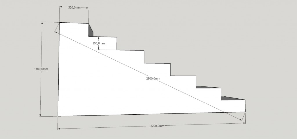 Erster Plan der Treppe